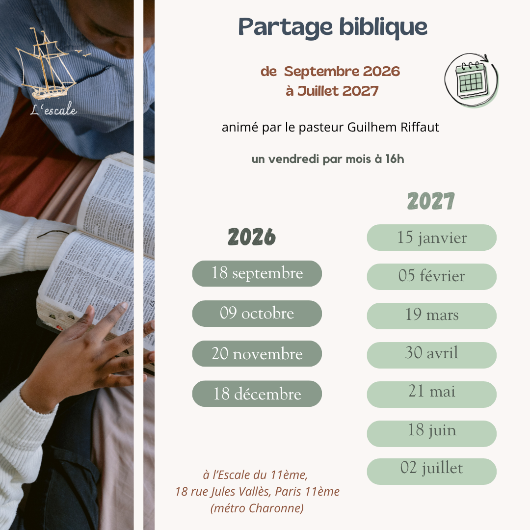 Escale partage biblique 2026-2027